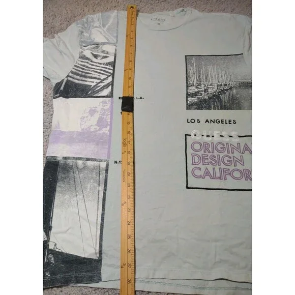 Guess Los Angeles Men's XL Short Sleeve Crewneck T-Shirt Stitched Letters - Picture 9 of 15